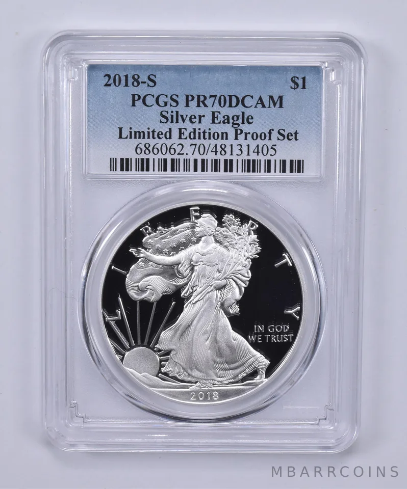 2018-S American Silver Eagle Limited Edition Set PR70 DCAM PCGS Blue Label