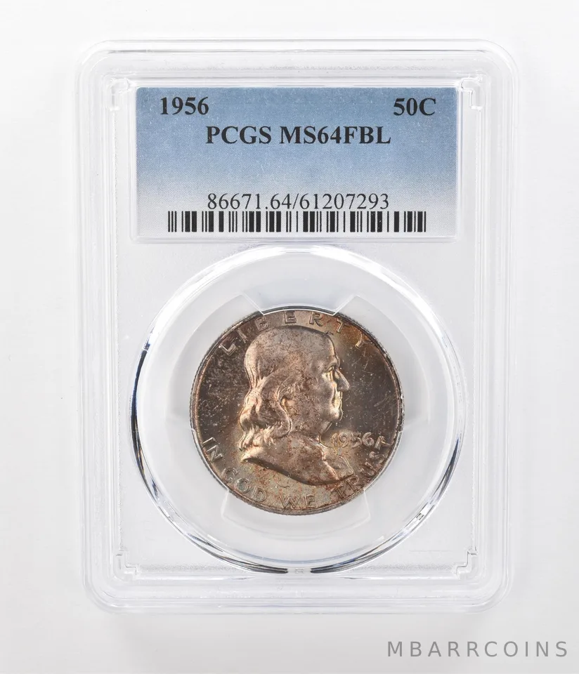 1956 Franklin Half Dollar MS64 FBL PCGS Beautiful Tone a1144
