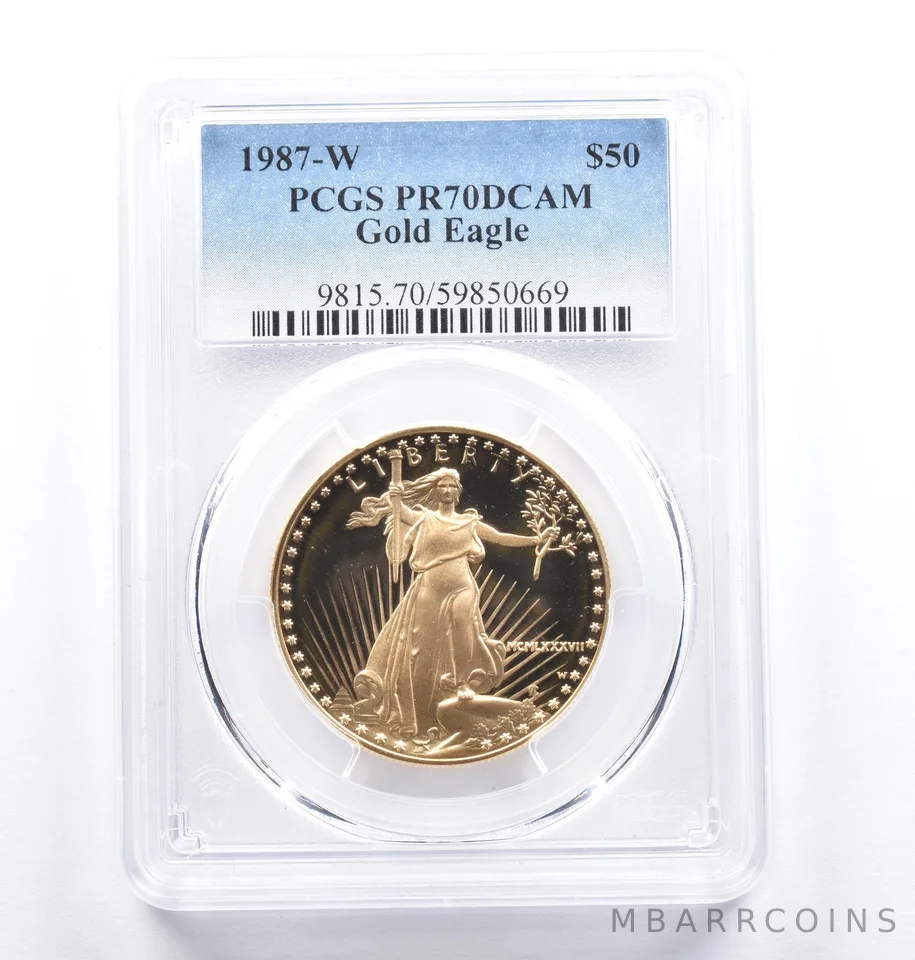 1987-W $50 American Gold Eagle 1 Oz Gold PR70 DCAM PCGS