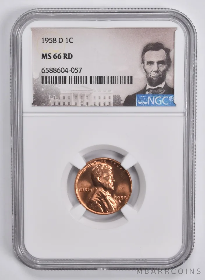 1958-D Lincoln Wheat Cent Penny MS66 RD NGC Special Lbl