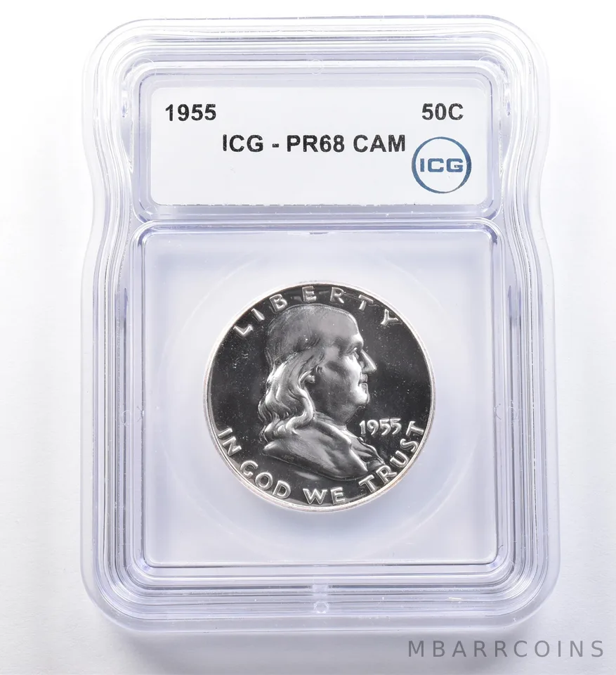 1955 Franklin Half Dollar PR68 CAM ICG a2854