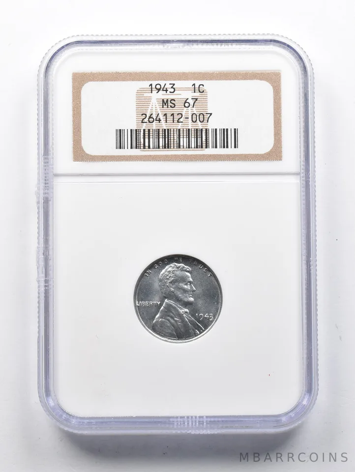 MS67 1943 Lincoln Steel Cent NGC a1510