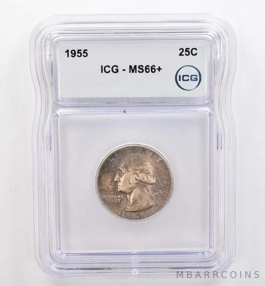 1955 Washington Quarter MS66+ ICG Beautiful Tone *9483