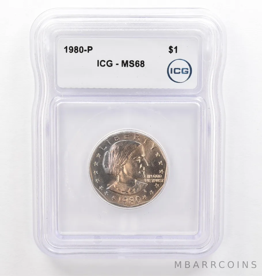 1980-P Susan B Anthony $1 MS68 ICG Beautiful Tone *0249