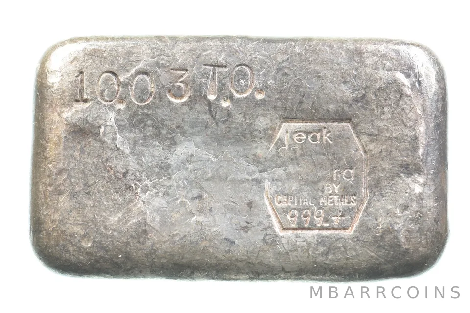 10.03 Troy Oz Silver Bar Deak Perera Vintage Poured Capital Metals *5555
