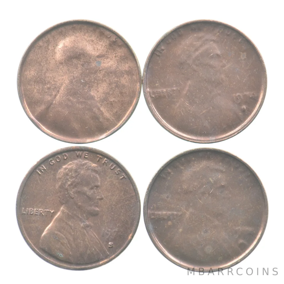 (4) 1974-S Lincoln Memorial Cent Mint Error Brockage Error w/ Progression *6995