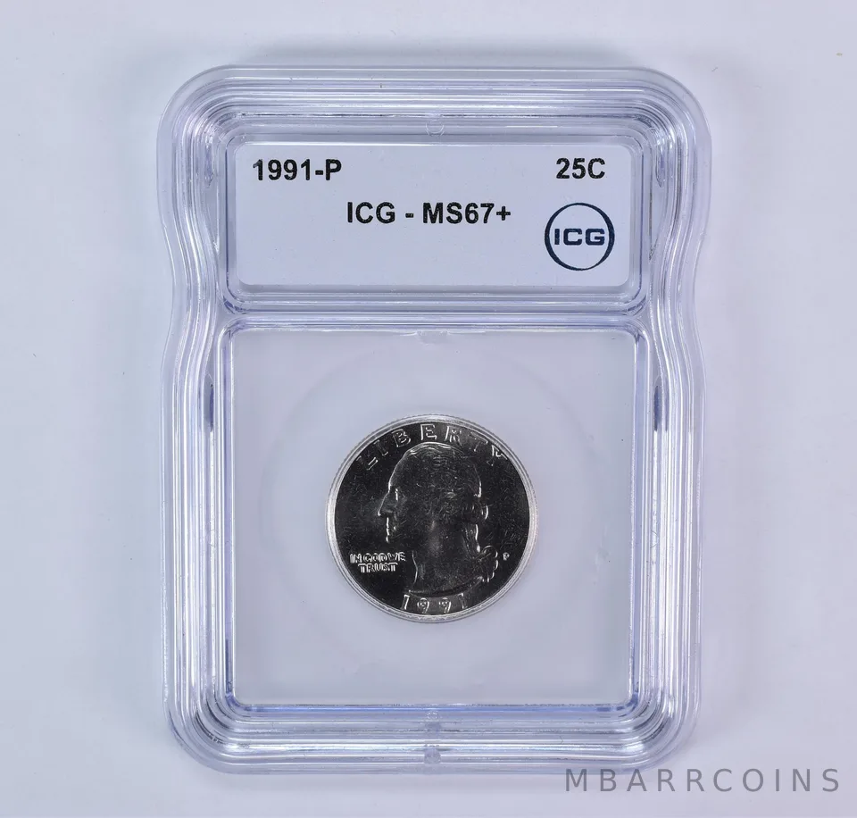1991-P Washington Quarter MS67+ ICG