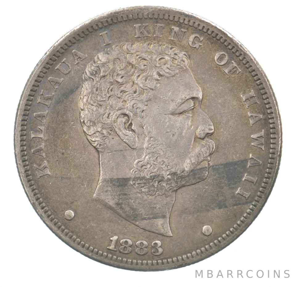 1883 Hawaii 1 Dollar King Kalakaua I Beautiful Tone a1960