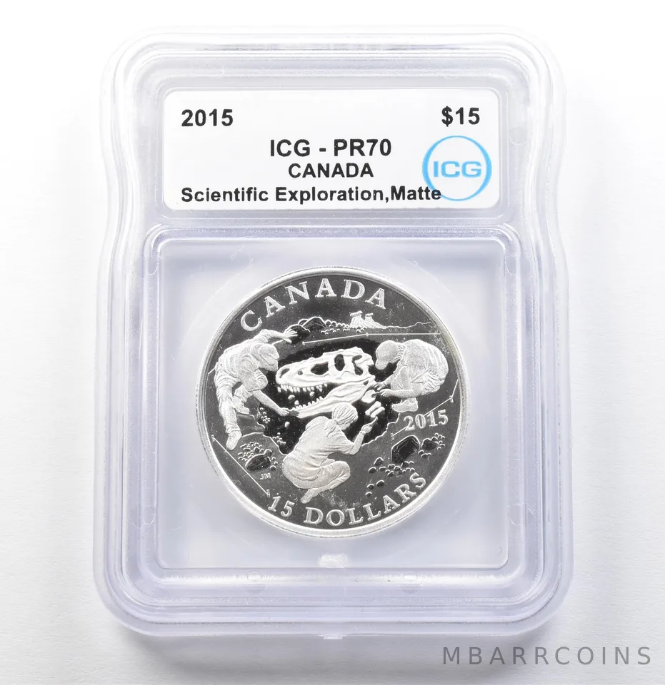 2015 Canada 15 Dollars Silver Scientific Exploration Matte PR70 ICG a0029