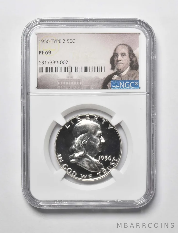 1956 Franklin Half Dollar Type 2 PF69 NGC Special Lbl