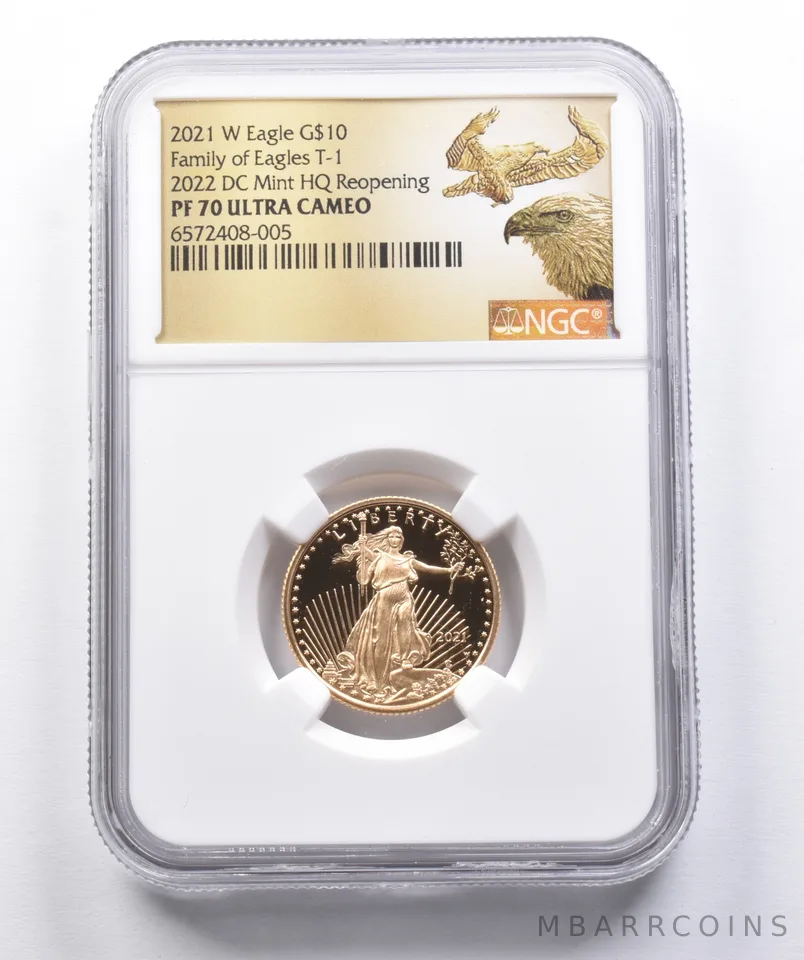 PF70 2021-W $10 American Gold Eagle T-1 2022 DC Mint HQ NGC *4255