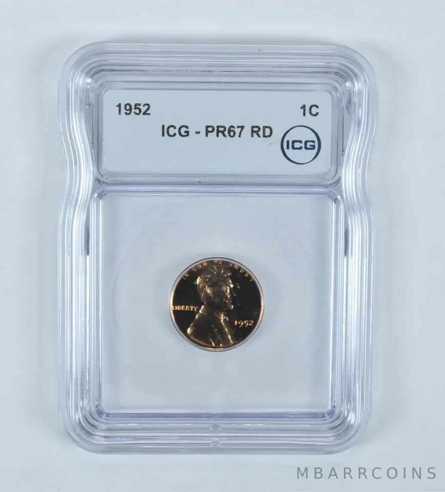 1952 Lincoln Wheat Cent PR67 RD ICG
