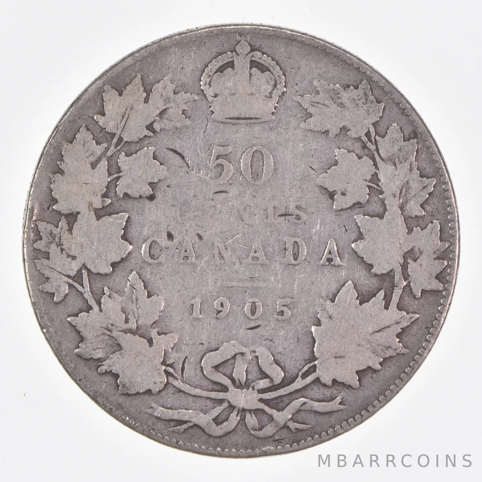 Better Date - 1905 Canada 50 Cents World Coin- Silver *410