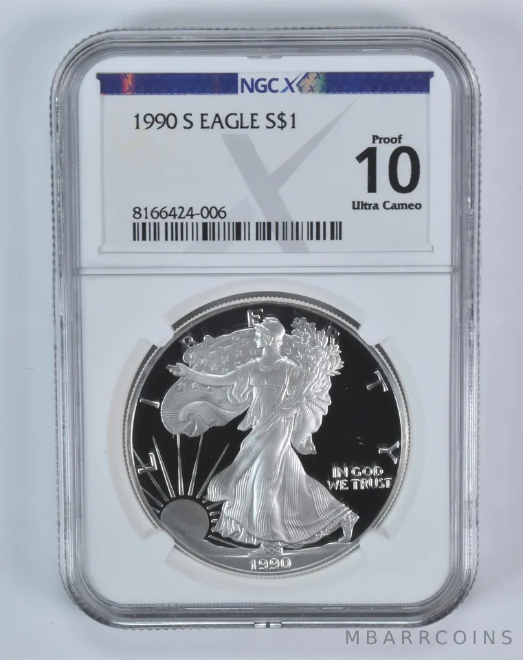 1990-S American Silver Eagle Proof 10 NGC X