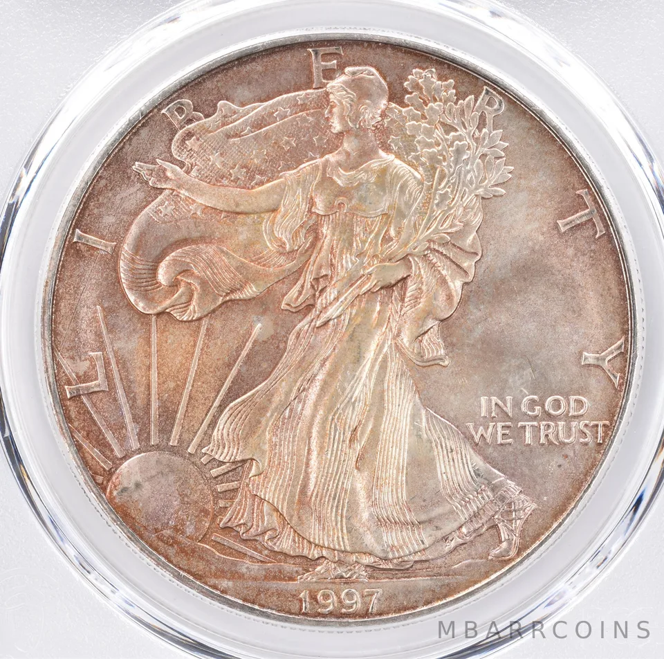 1997 American Silver Eagle MS65 PCGS Beautiful Tone *1441
