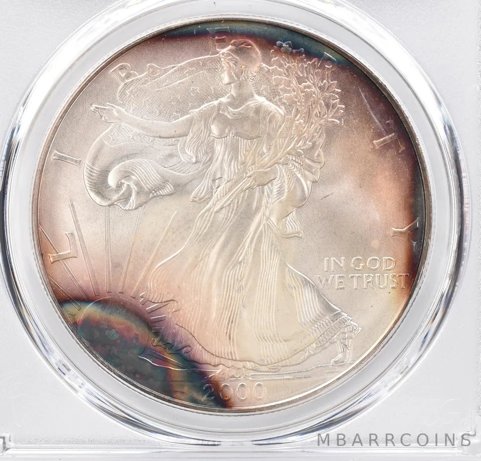 2000 American Silver Eagle MS68 PCGS Beautiful Tone *1209