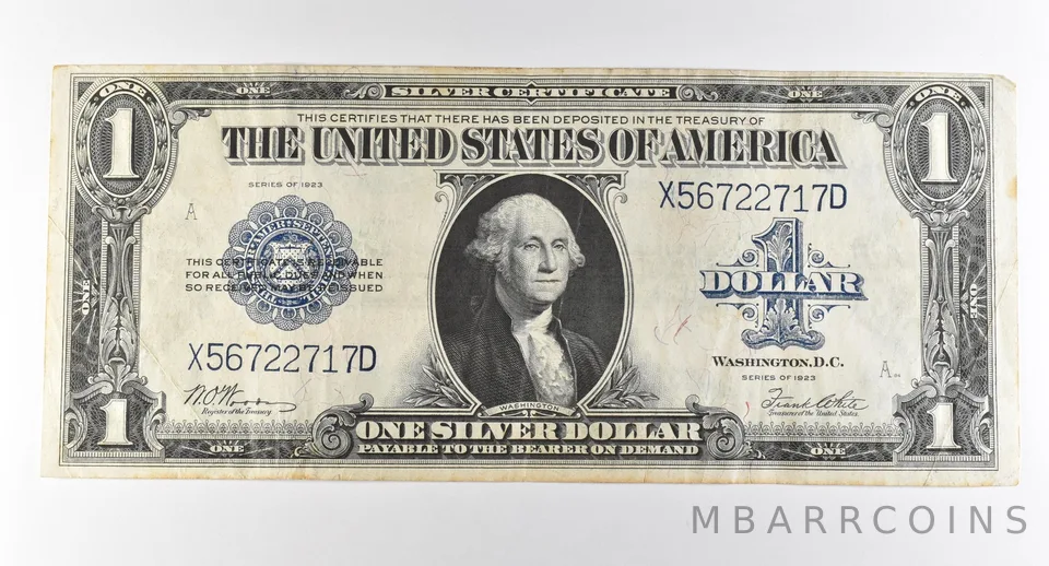 1923 $1 Silver Certificate Large Note Blue Seal *2914