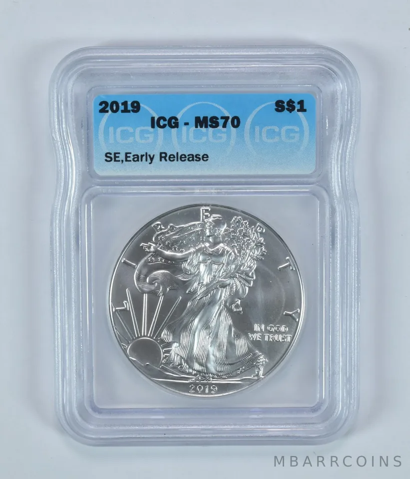 2019 American Silver Eagle Early Release MS70 ICG