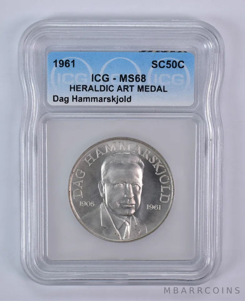 1961 So Called Half Dollar Dag Hammarskjold MS68 ICG