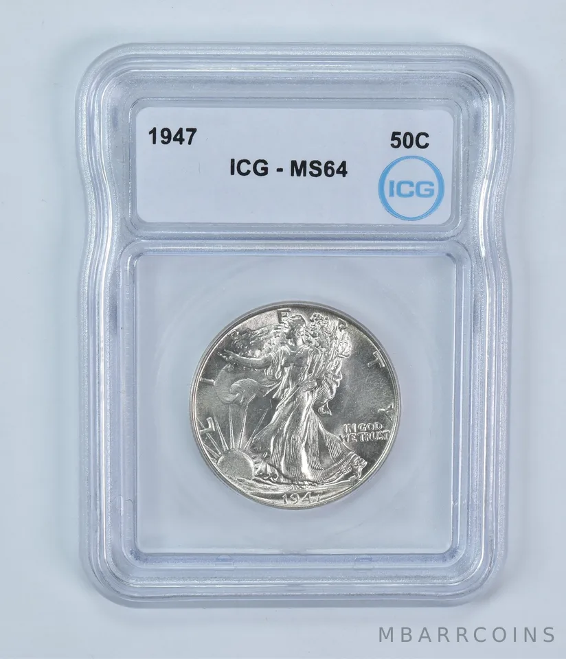 1947 Walking Liberty Half Dollar MS64 ICG