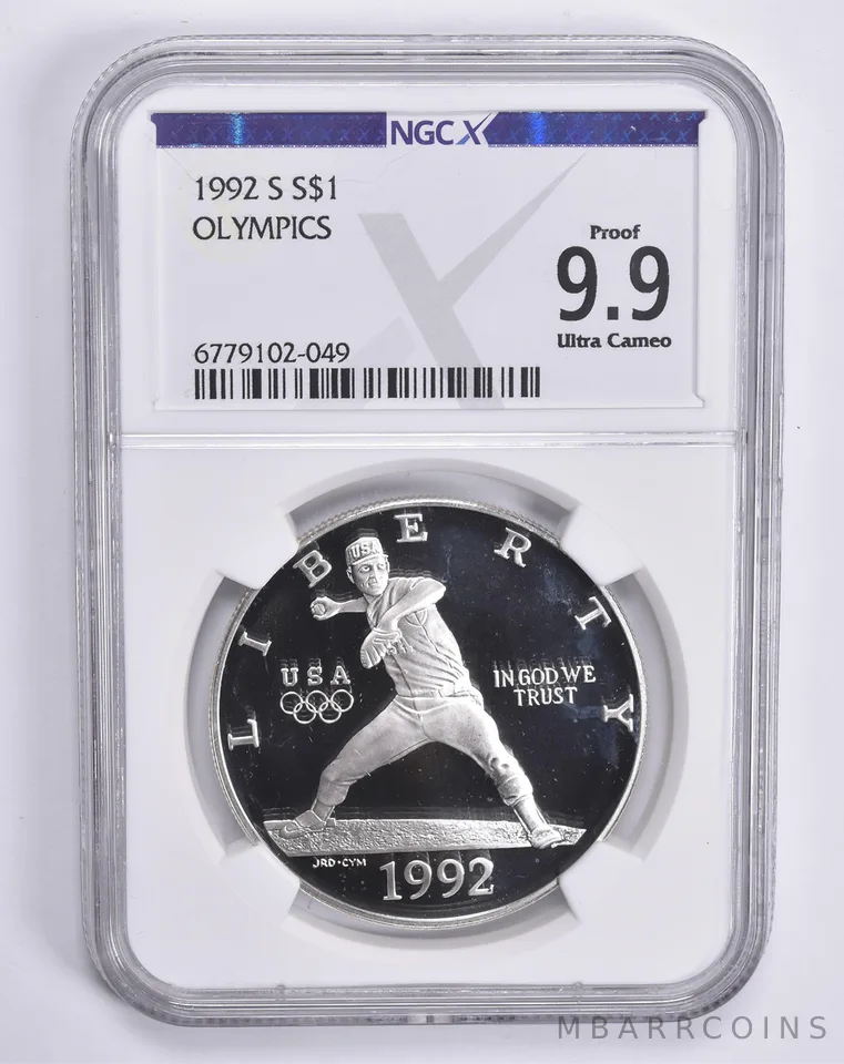 1992-S Olympic Baseball Commemorative Dollar Proof 9.9 UCAM NGC X NGCX