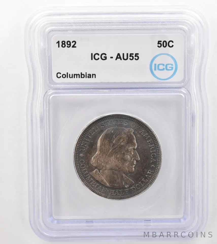 1892 Columbian Exposition Commemorative Half Dollar AU55 ICG Nice Tone *9114