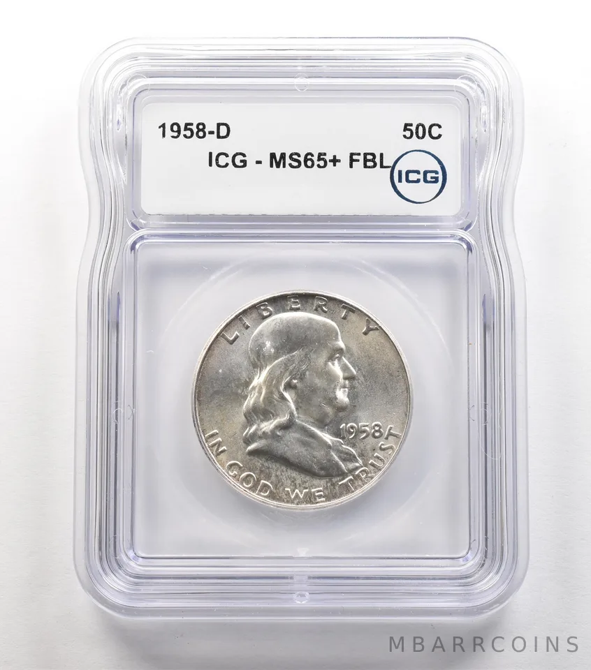 1958-D Franklin Half Dollar MS65+ FBL ICG a6720