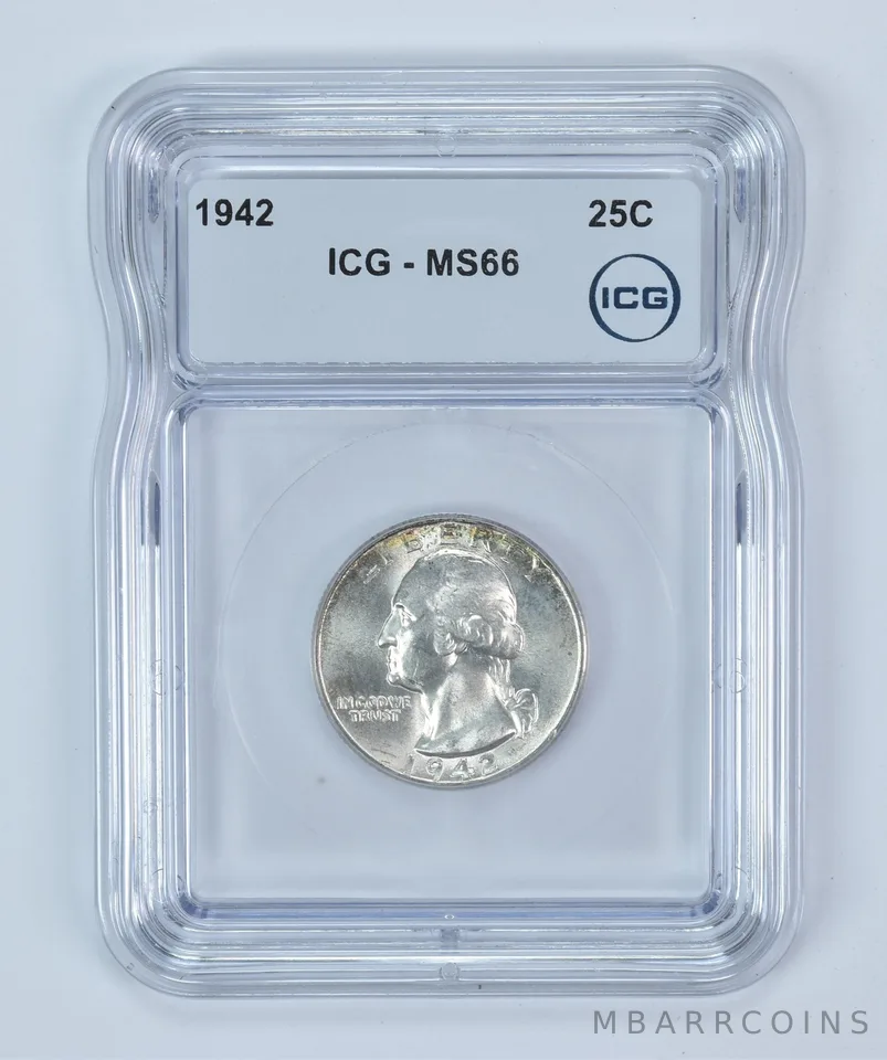 1942 Washington Quarter MS66 ICG