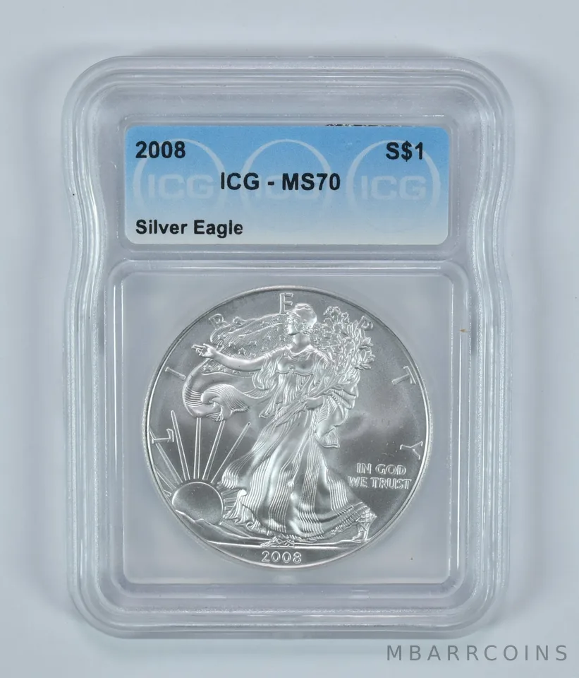 2008 American Silver Eagle MS70 ICG