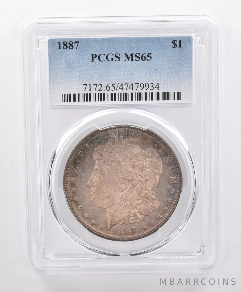 MS65 1887 Morgan Silver Dollar PCGS Beautifully Toned *1733