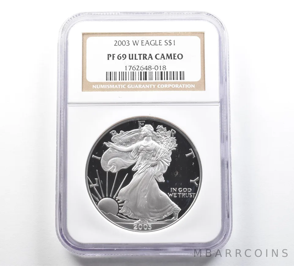 2003-W American Silver Eagle PF69 UCAM NGC Brown Label