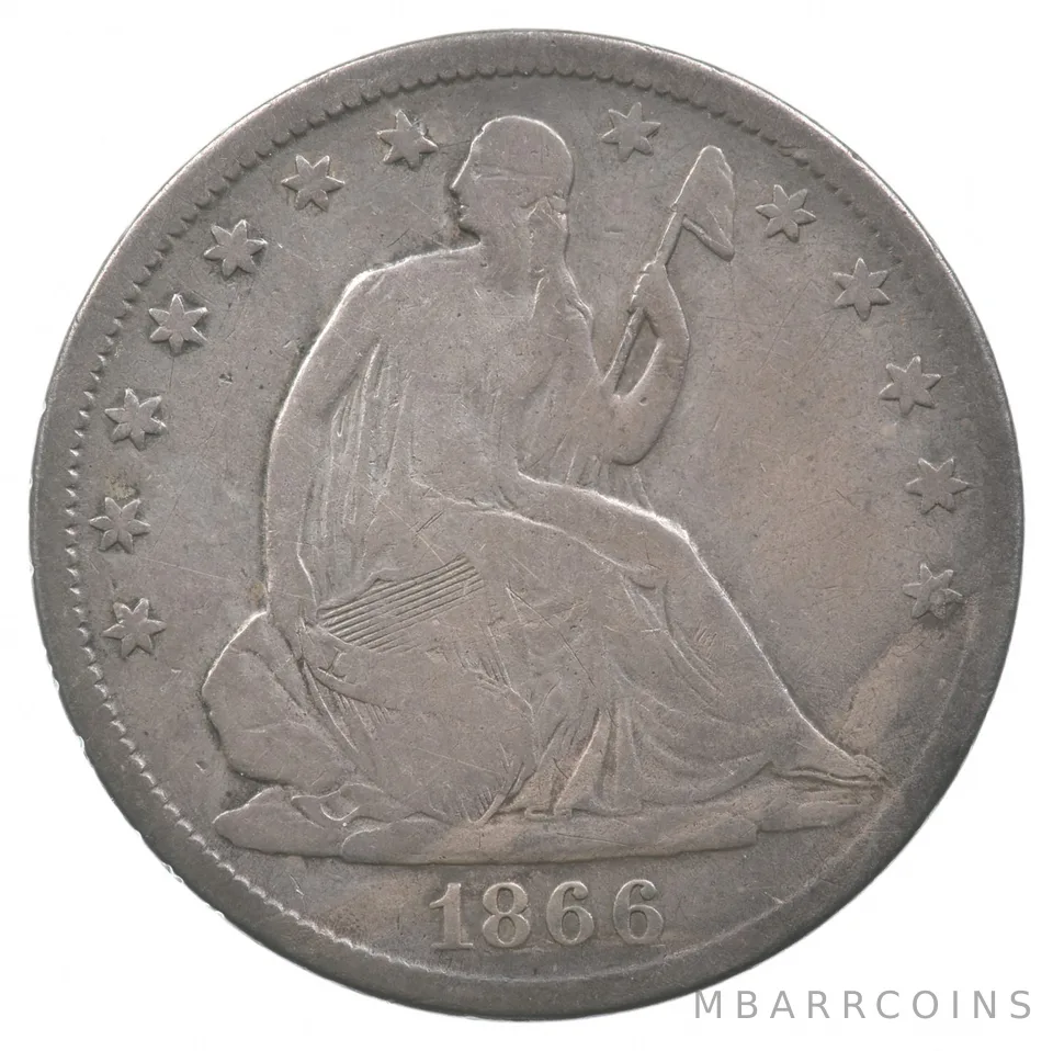 1866-S Seated Liberty Half Dollar Motto *8900