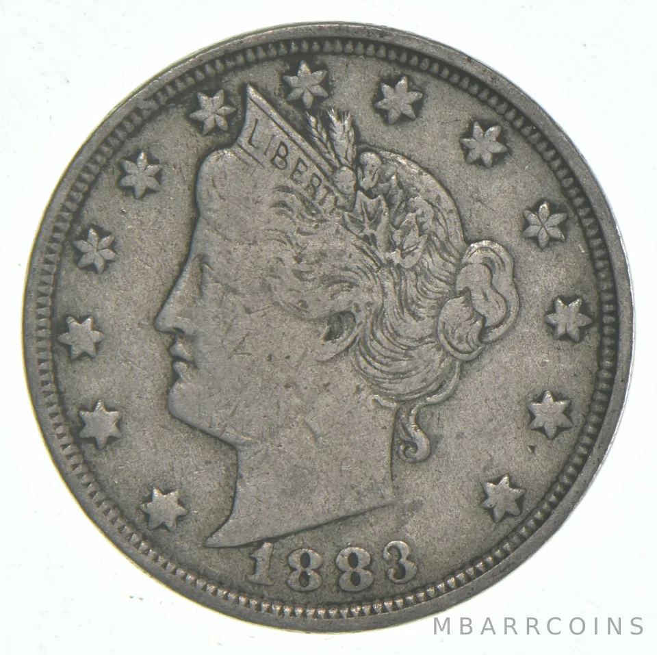 1883 VF/XF Liberty V Nickel - NO CENTS - 1st Year Issue