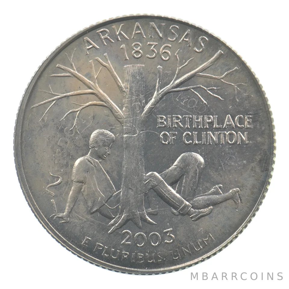 Washington Quarter Pattern State Arkansas Birthplace Clinton Parado Medal *5007