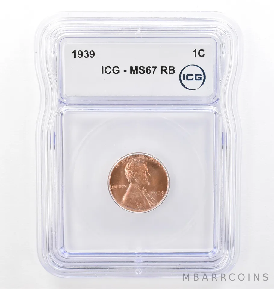 1939 Lincoln Wheat Cent MS67 RB ICG Beautiful Tone *7683