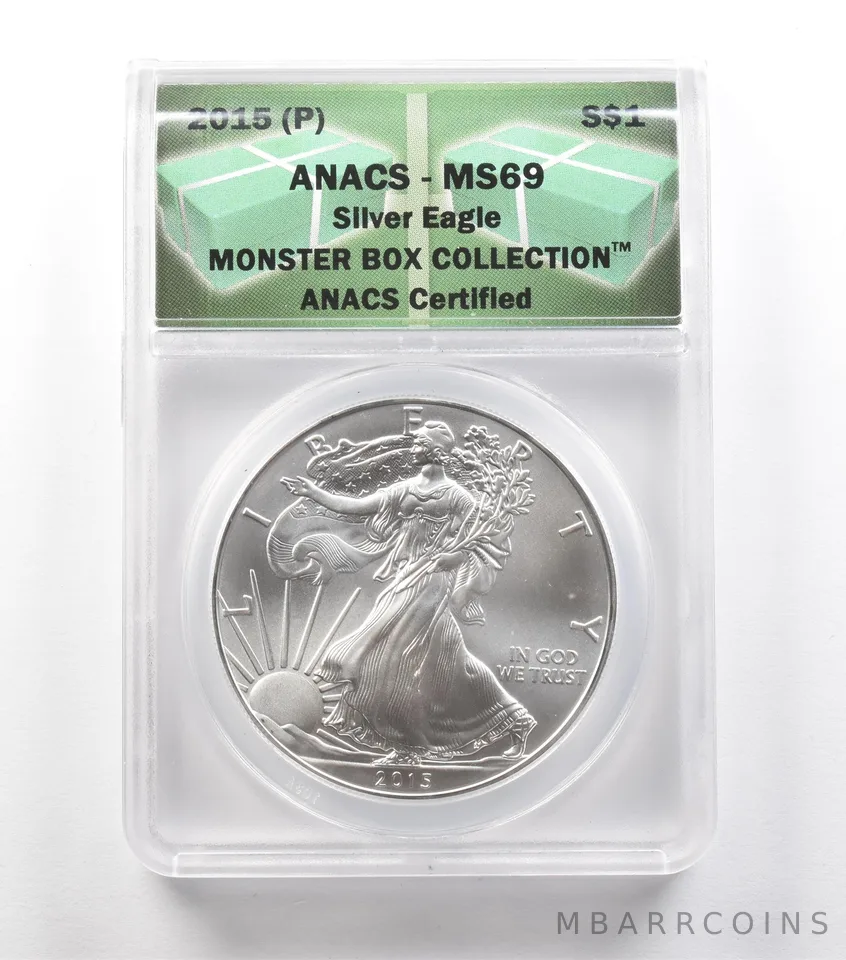 2015 (P) Silver Eagle Monster Box Philadelphia Collection MS69 ANACS *7915