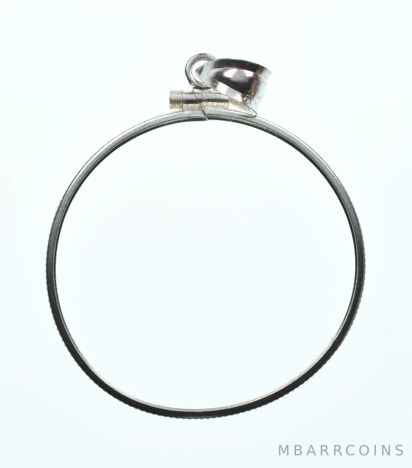 Sterling Silver 33 MM $1 Canadian Coin Bezel Pendant Frame Edge *2177