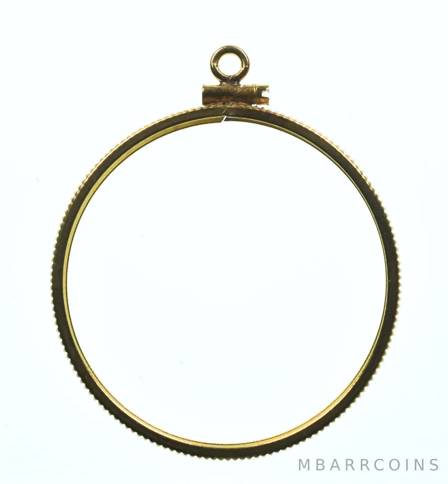 12K 30mm Gold Filled Coin Bezel Pendant Frame Edge *1433