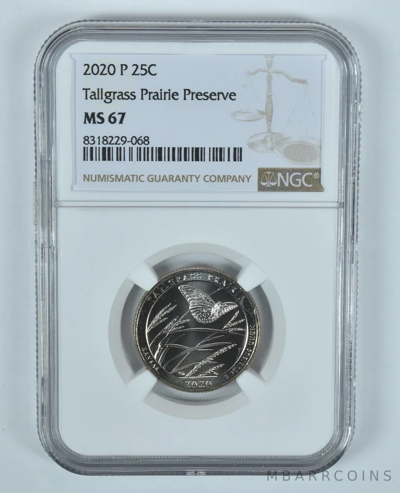 2020-P Washington Quarter Tallgrass Prairie Preserve ATB MS67 NGC