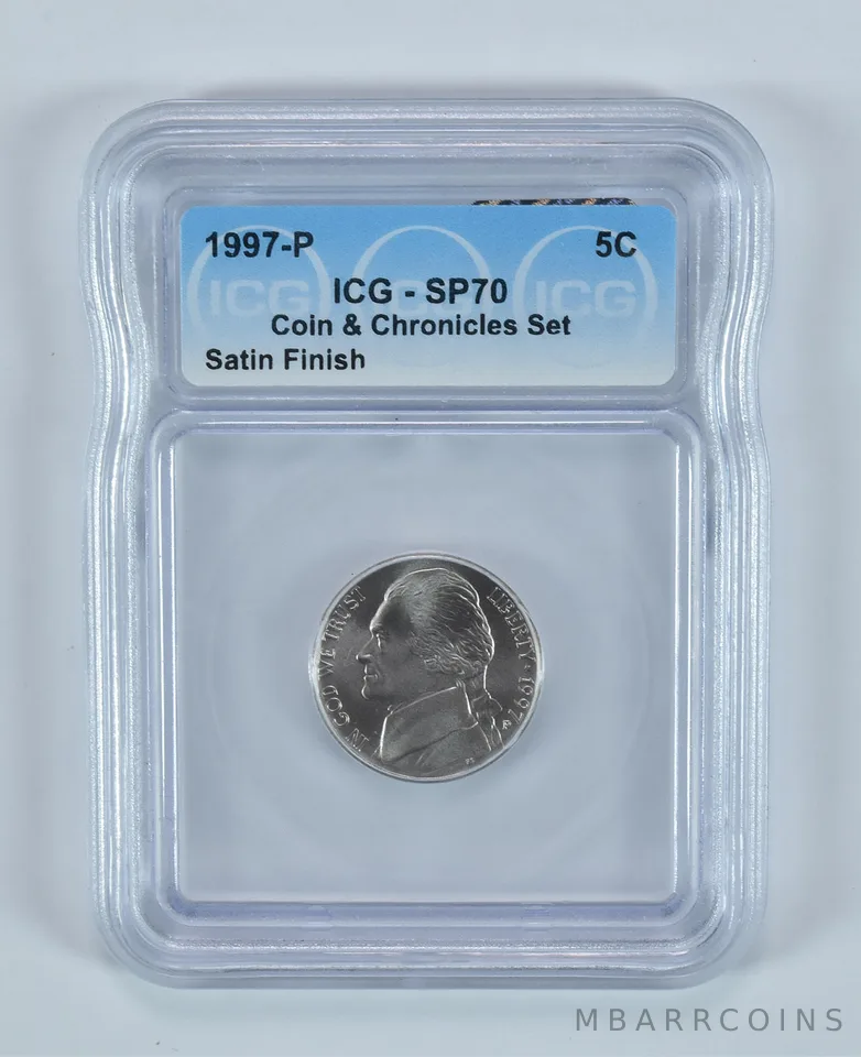 1997-P Jefferson Nickel Coin & Currency Set SP70 ICG