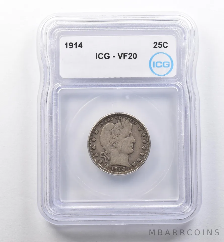 1914 Barber Quarter VF20 ICG *2308