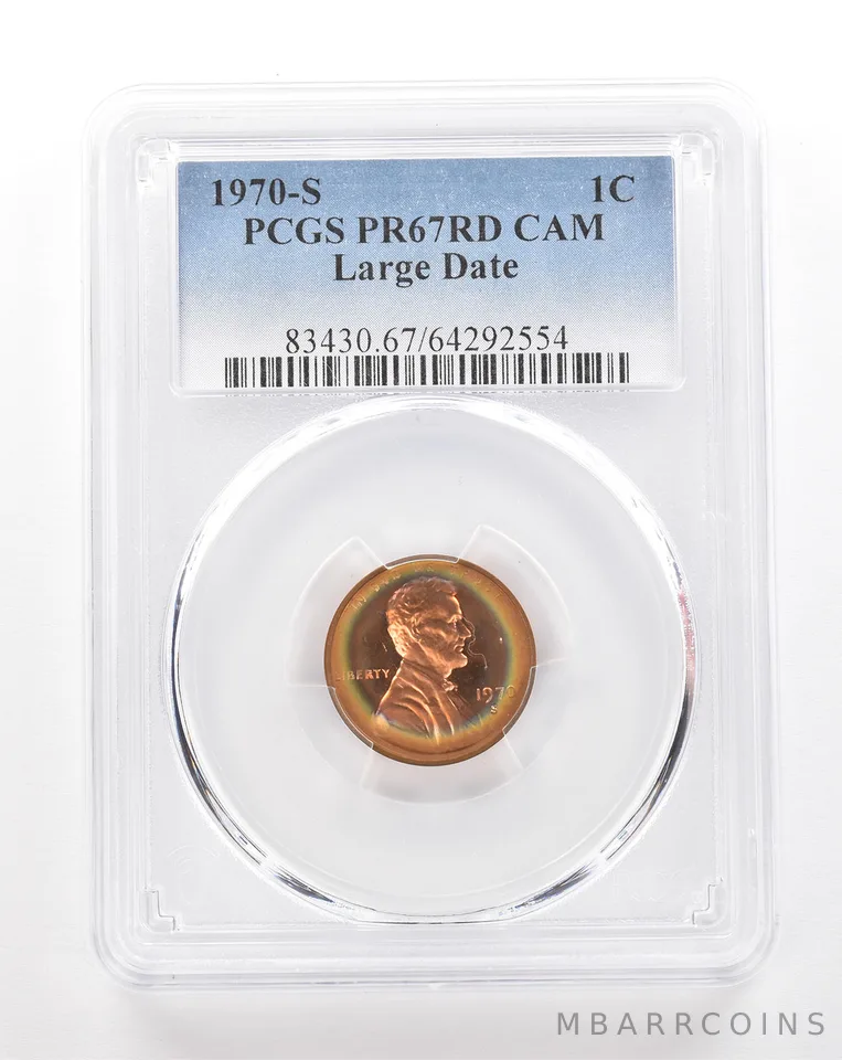 1970-S Lincoln Memorial Cent Large Date PR67 RD CAM PCGS Beautiful Tone *3458