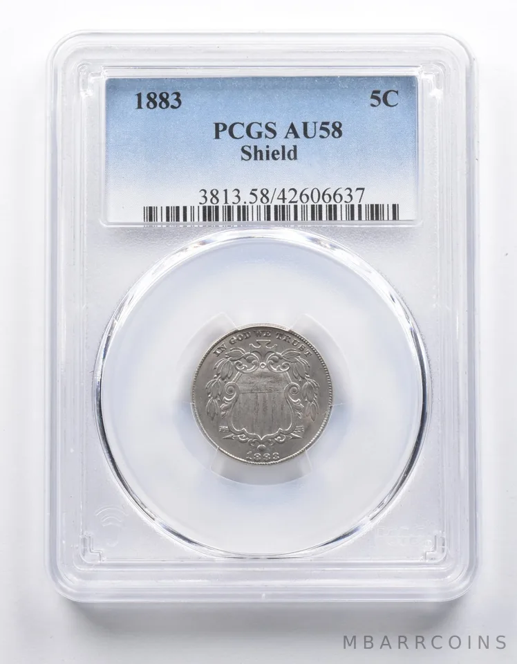 AU58 1883 Shield Nickel PCGS *0964