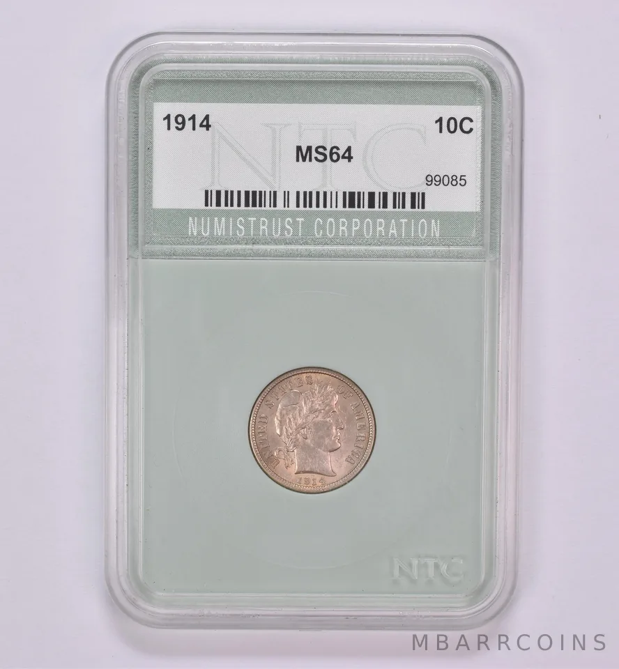 1914 Barber Dime Beautiful Tone *0465