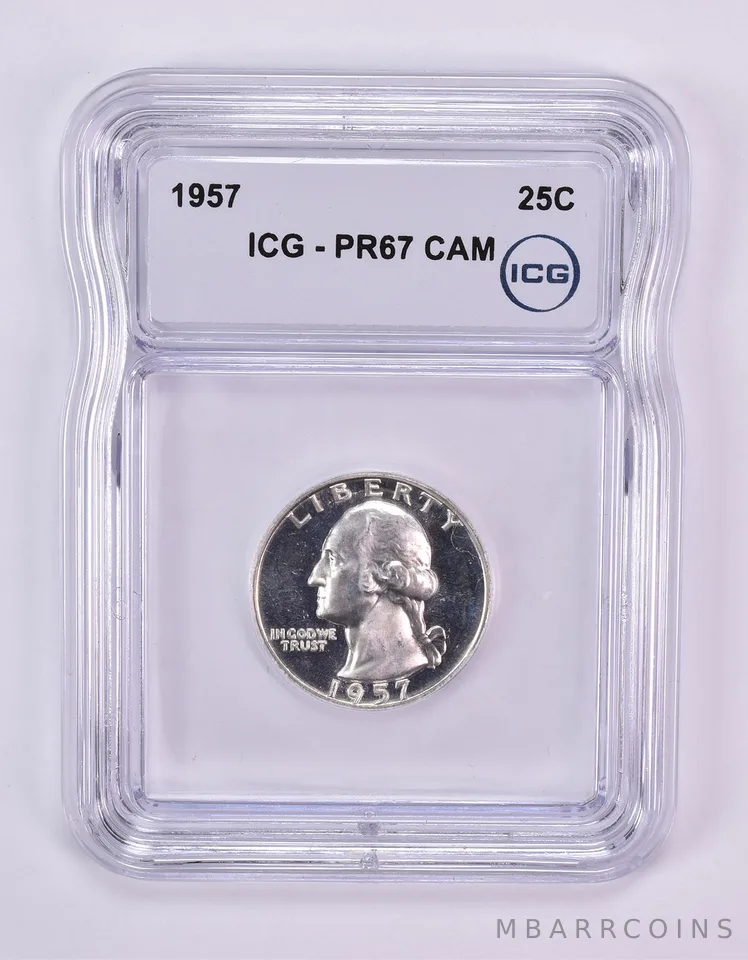 1957 Washington Quarter PR67 CAM ICG