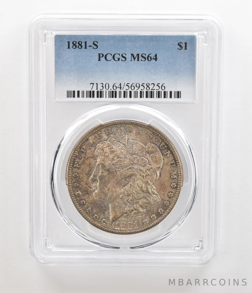 1881-S Morgan Silver Dollar MS64 PCGS Beautiful Tone *5507