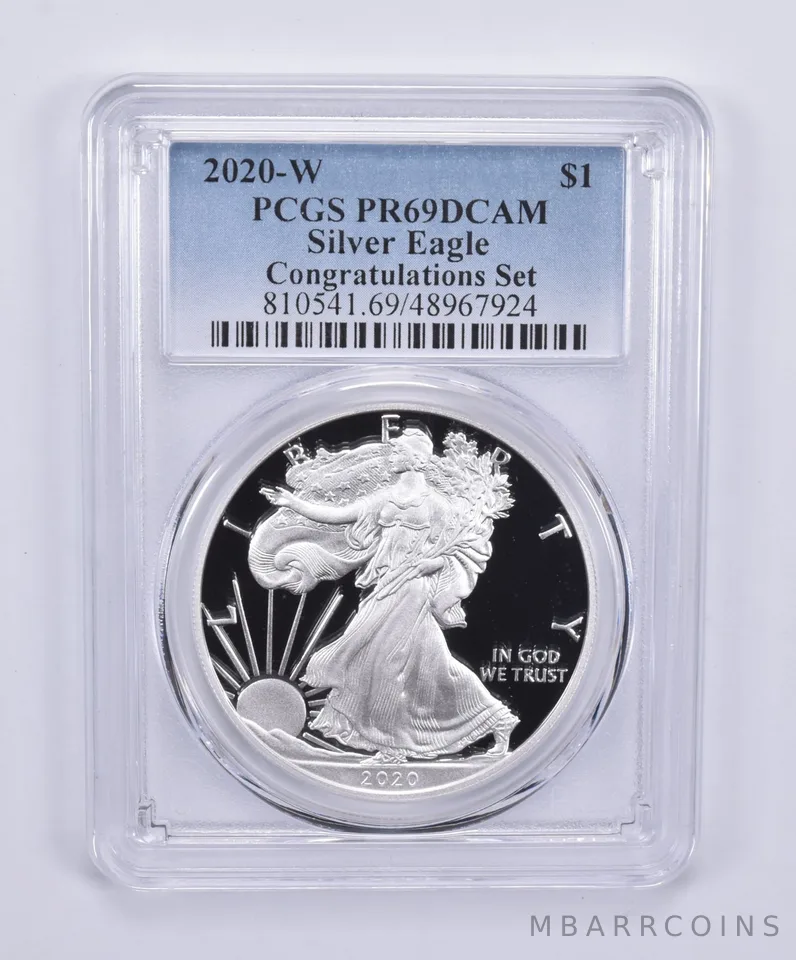 2020-W American Silver Eagle Congratulations Set PR69 DCAM PCGS Blue Label