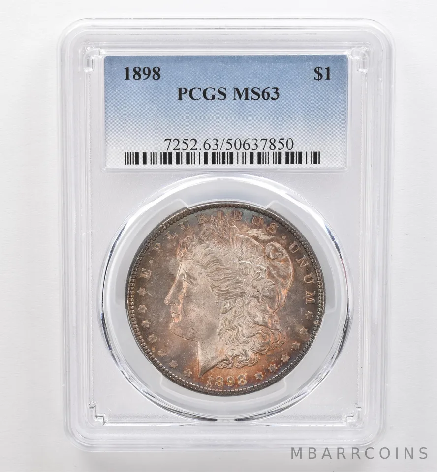 1898 Morgan Silver Dollar MS63 PCGS Beautiful Tone *9554
