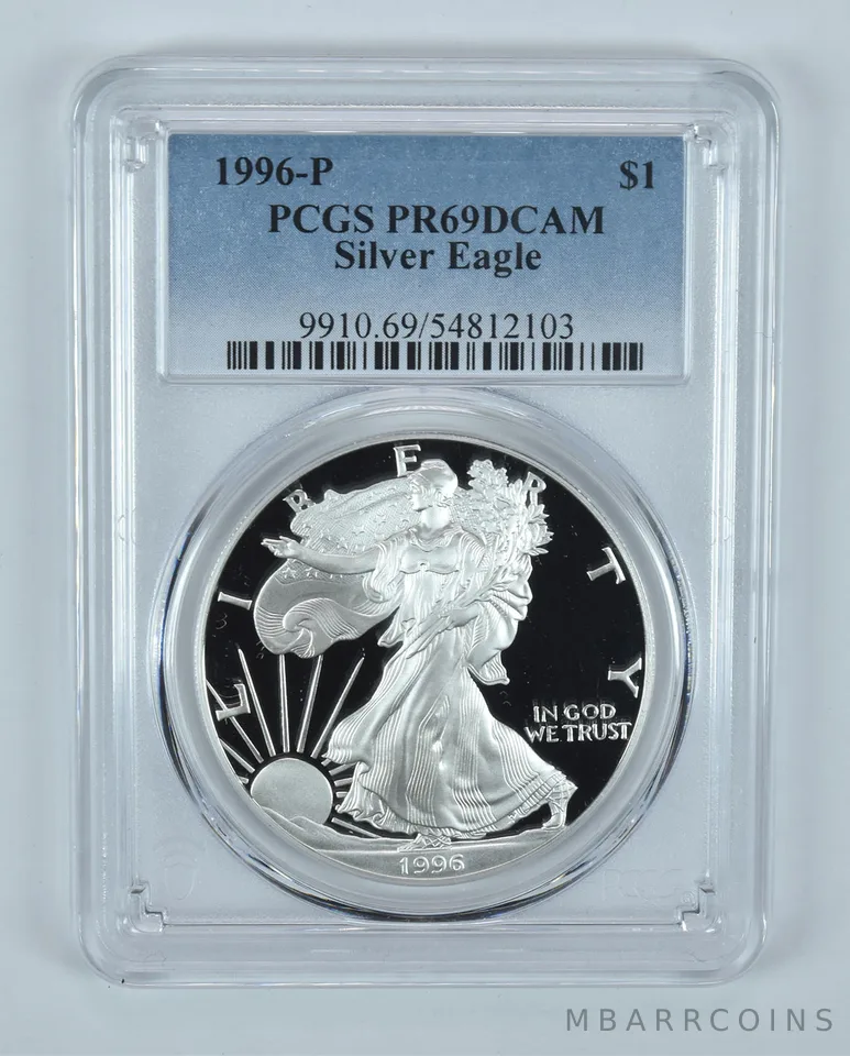 1996-P American Silver Eagle PR69 DCAM PCGS Blue Label