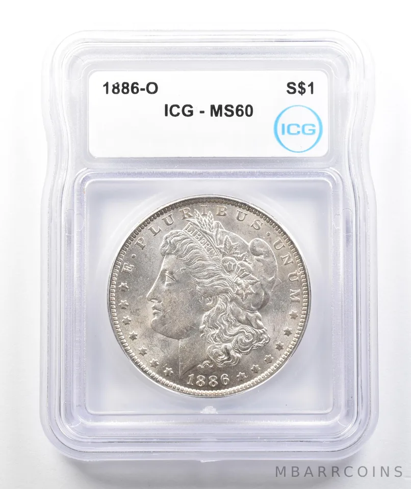 1886-O Morgan Silver Dollar MS60 ICG *9860